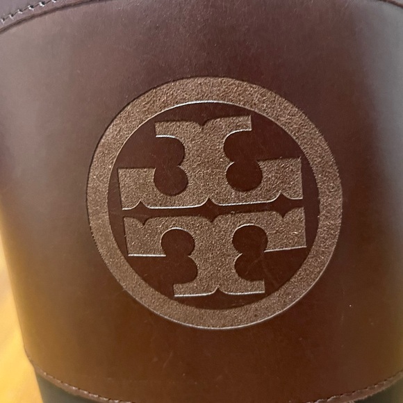 Tory Burch Black and Brown Logo Boots - Picture 3 of 7